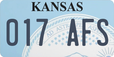 KS license plate 017AFS