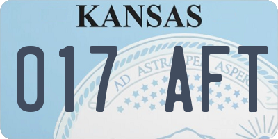 KS license plate 017AFT