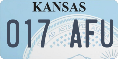 KS license plate 017AFU