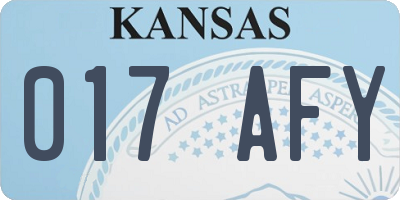 KS license plate 017AFY