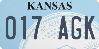 KS license plate 017AGK