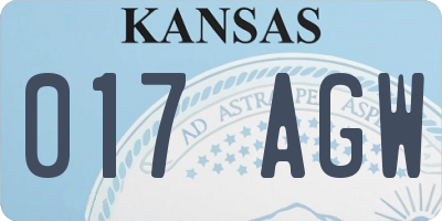 KS license plate 017AGW