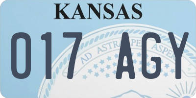 KS license plate 017AGY