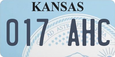 KS license plate 017AHC