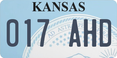 KS license plate 017AHD