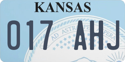 KS license plate 017AHJ
