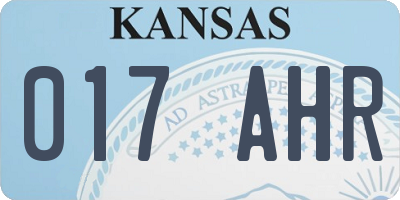 KS license plate 017AHR