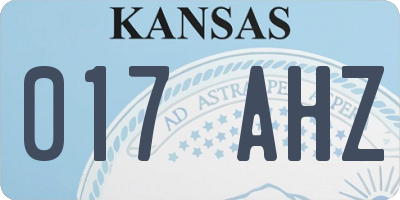 KS license plate 017AHZ