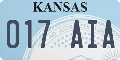 KS license plate 017AIA