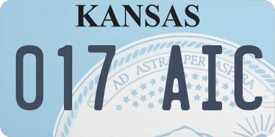 KS license plate 017AIC