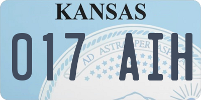 KS license plate 017AIH