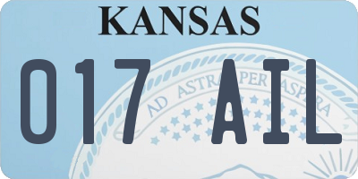 KS license plate 017AIL