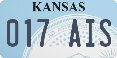 KS license plate 017AIS