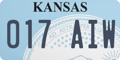 KS license plate 017AIW