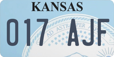 KS license plate 017AJF