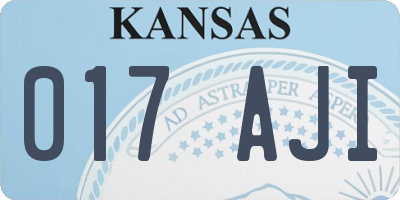 KS license plate 017AJI