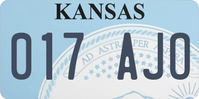 KS license plate 017AJO