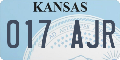 KS license plate 017AJR