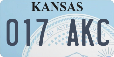 KS license plate 017AKC