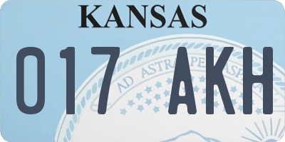 KS license plate 017AKH
