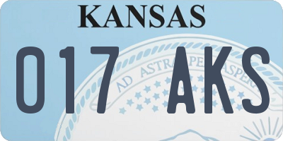 KS license plate 017AKS