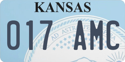 KS license plate 017AMC