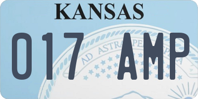 KS license plate 017AMP