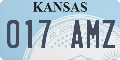 KS license plate 017AMZ
