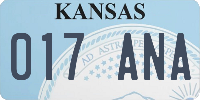 KS license plate 017ANA