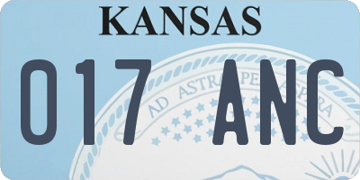 KS license plate 017ANC