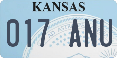 KS license plate 017ANU