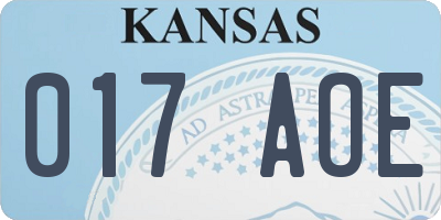 KS license plate 017AOE