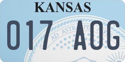 KS license plate 017AOG