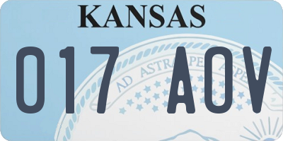 KS license plate 017AOV