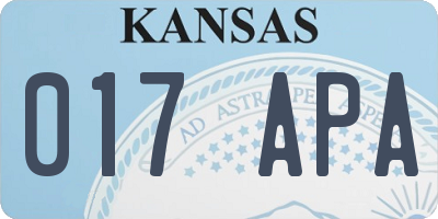 KS license plate 017APA