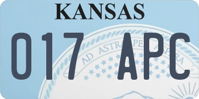 KS license plate 017APC