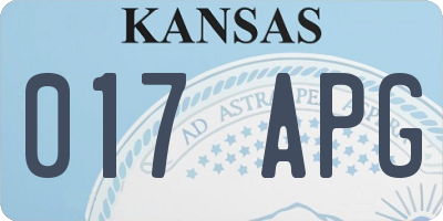 KS license plate 017APG