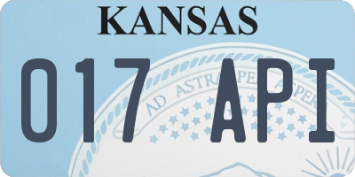 KS license plate 017API