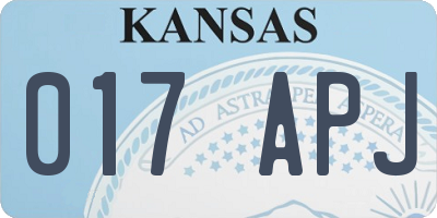 KS license plate 017APJ