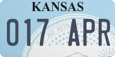 KS license plate 017APR