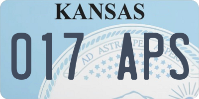 KS license plate 017APS