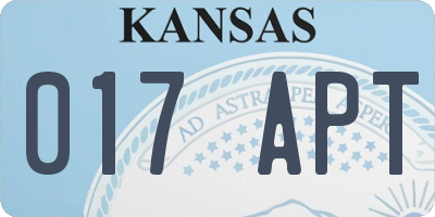 KS license plate 017APT