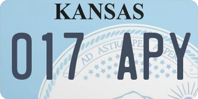 KS license plate 017APY