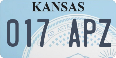 KS license plate 017APZ