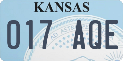 KS license plate 017AQE