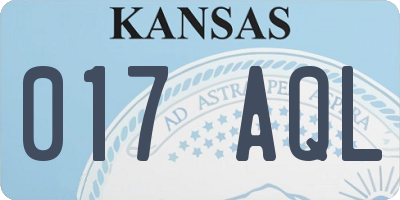 KS license plate 017AQL