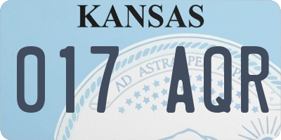 KS license plate 017AQR