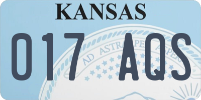 KS license plate 017AQS