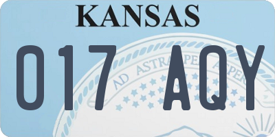 KS license plate 017AQY