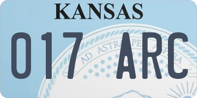 KS license plate 017ARC